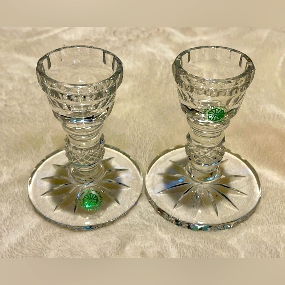 Vintage Galway Irish Crystal Candle Set Lead Crystal NWT No Box